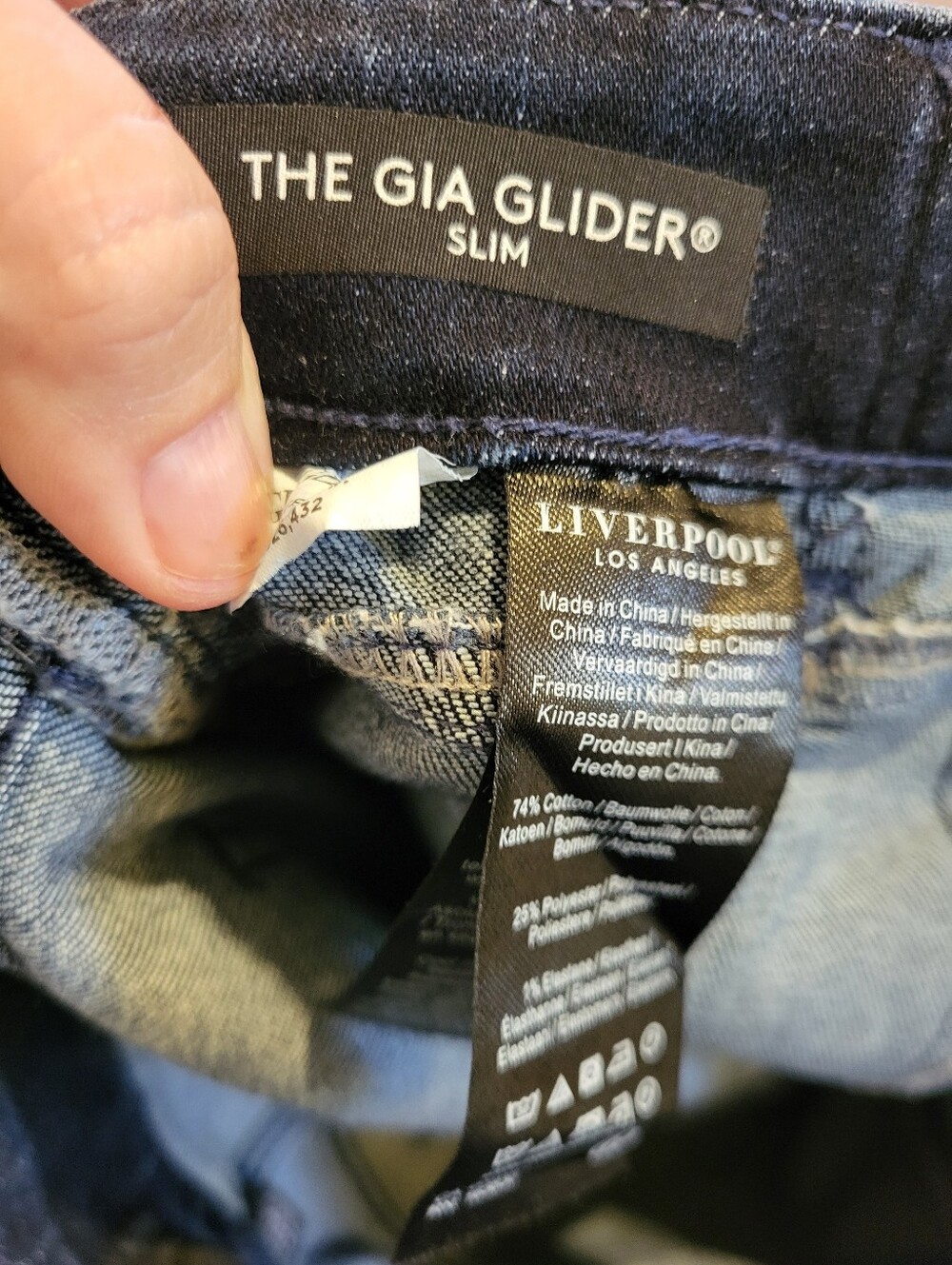 Liverpool Gia Glider Slim Fit Dark Blue Pull On Jeans. Size 6/28 Petite - Picture 6 of 15